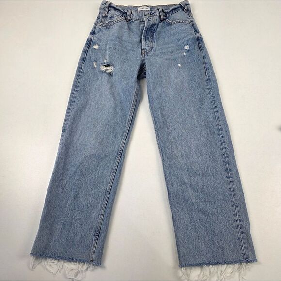 Anine Bing Distresser Button Fly Gavin Jeans Womens‎ Sz 26 Raw Hem - Picture 3 of 16
